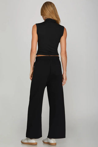She & Sky Black athleisure pants