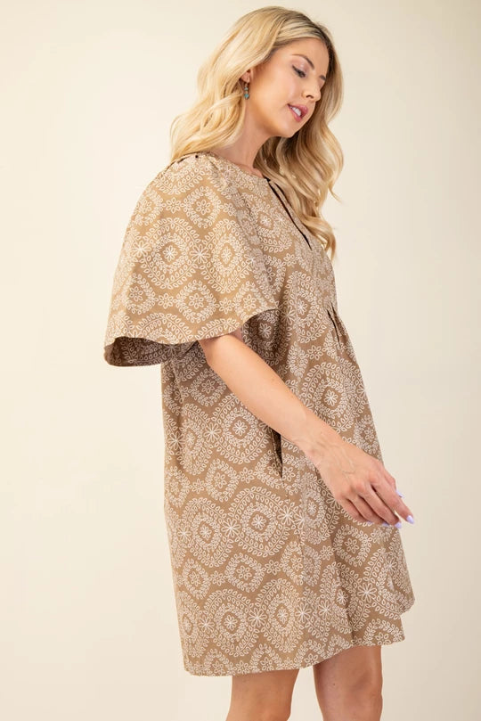 Camel print dress