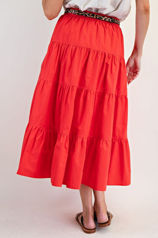 Tiered midi skirt