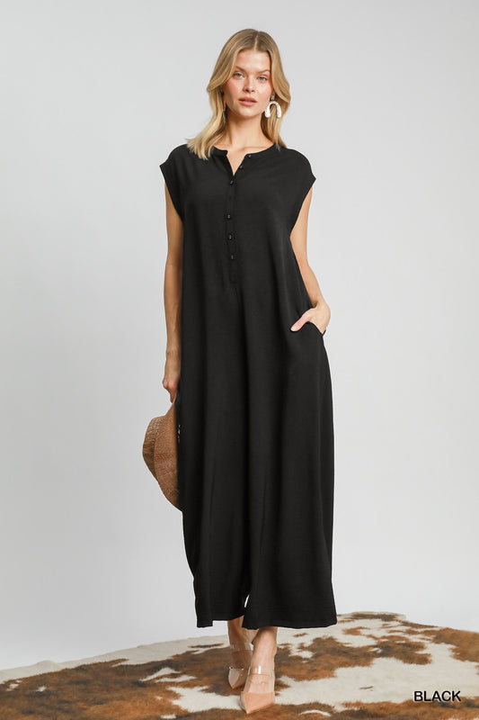 Black wide leg jumpsuit