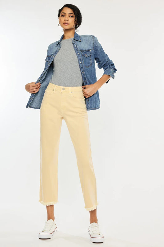 Kancan high rise cropped straight leg jeans