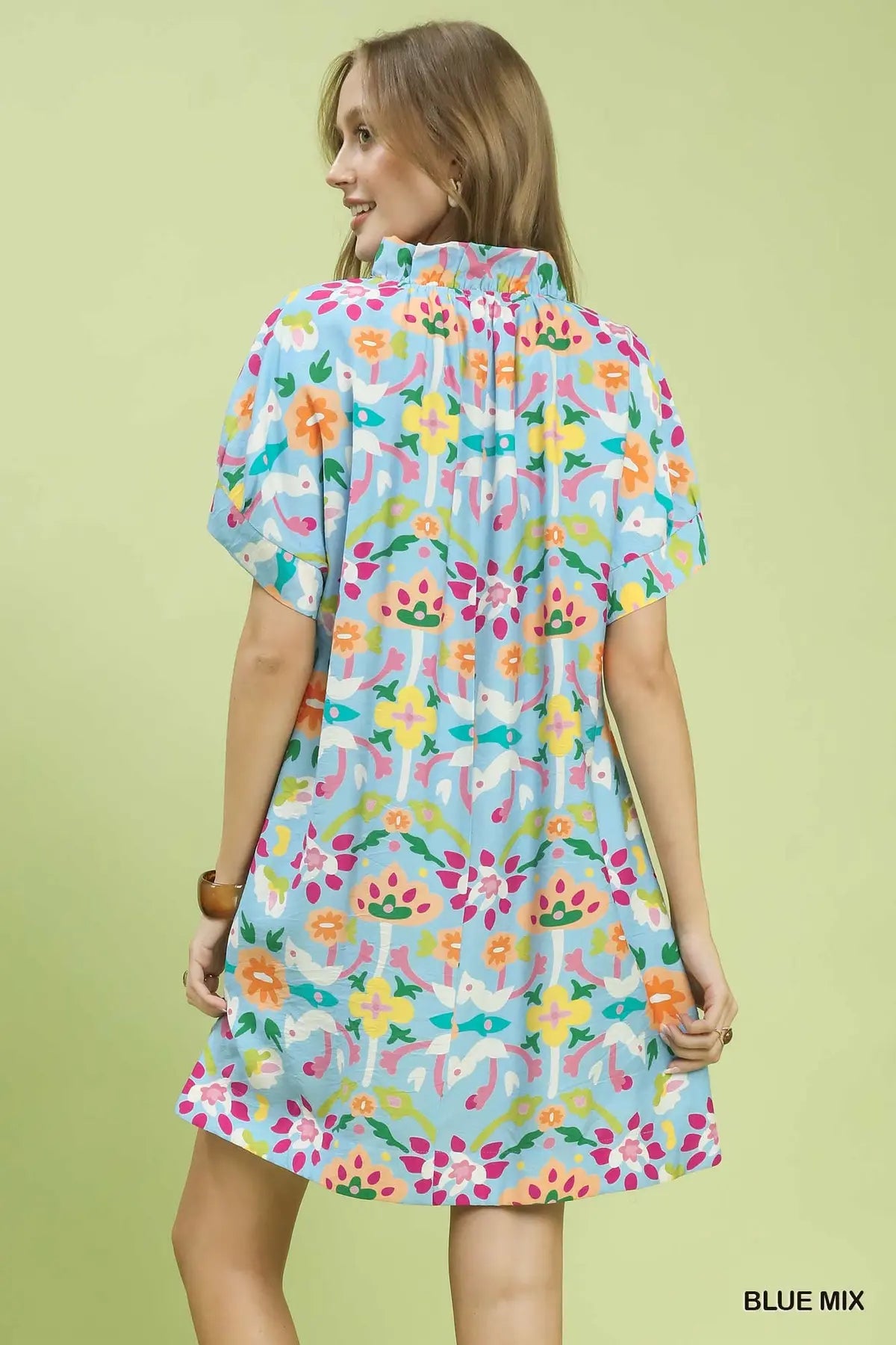 Umgee blue graphic print dress