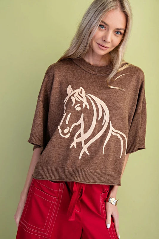 Western horse sweater