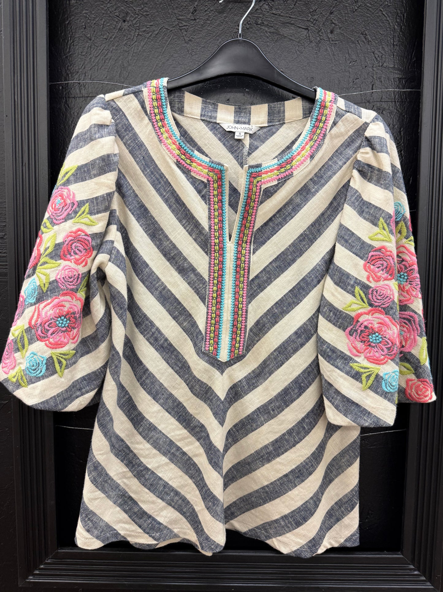 John Mark embroidered top