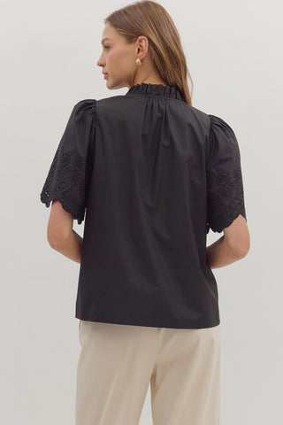 Black lace sleeve top