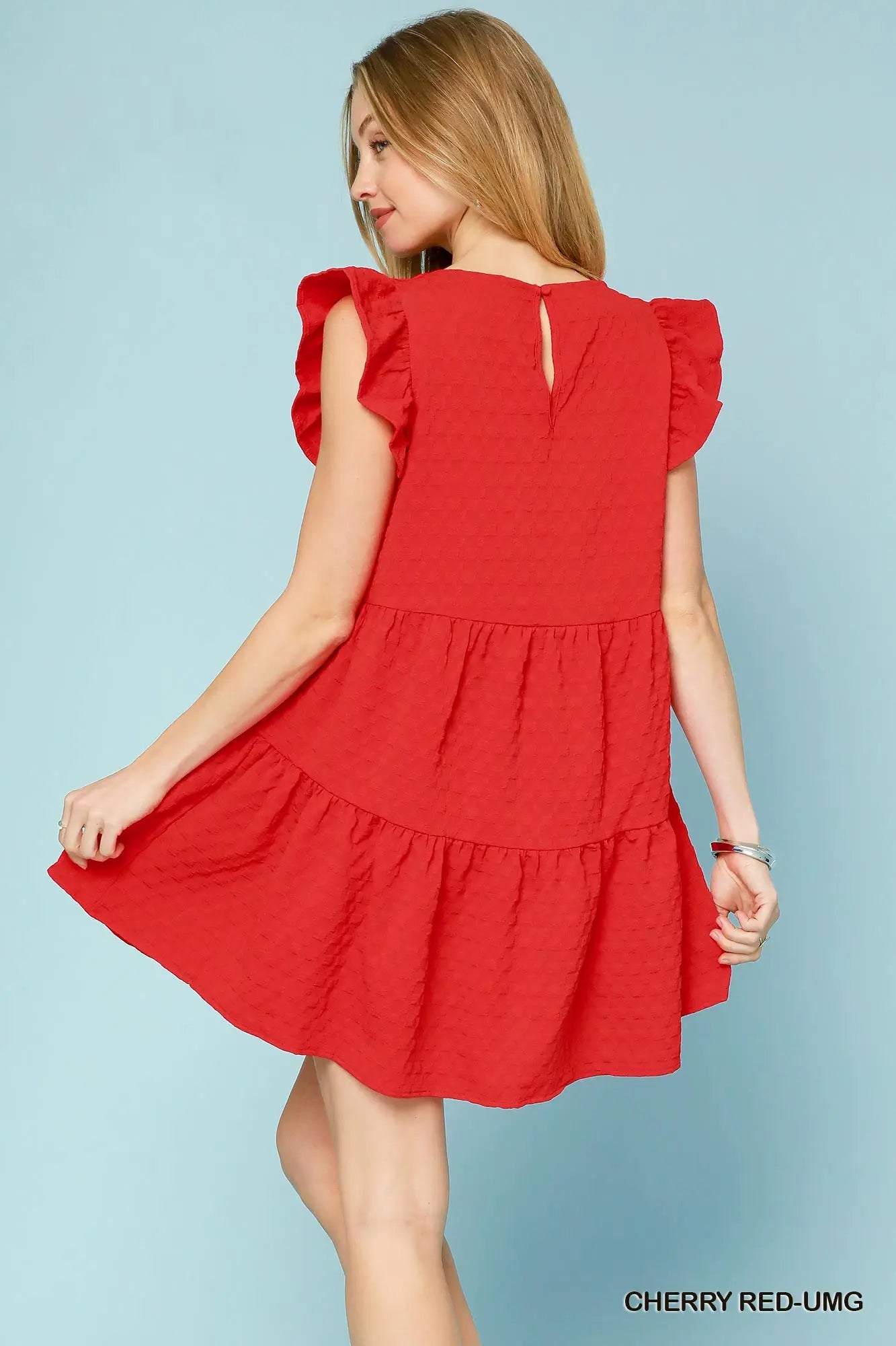 Umgee red tiered dress
