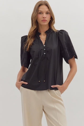 Black lace sleeve top