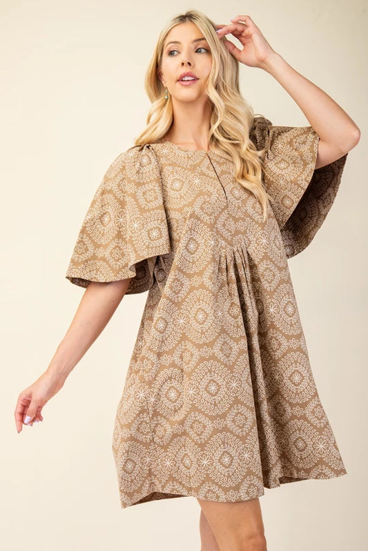 Camel print dress