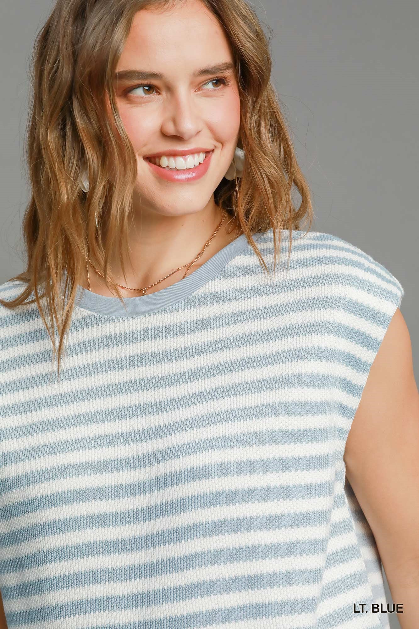 Light blue striped top