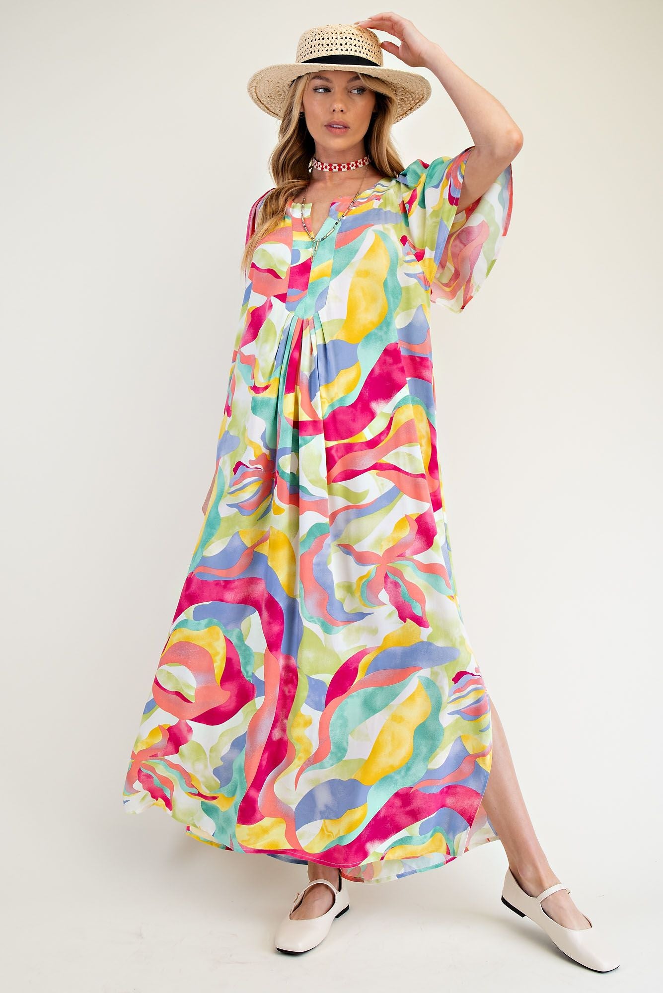 Swirl Print maxi dress