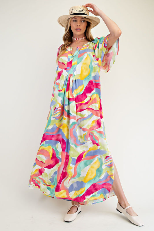 Swirl Print maxi dress