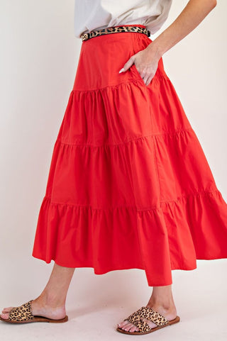 Tiered midi skirt