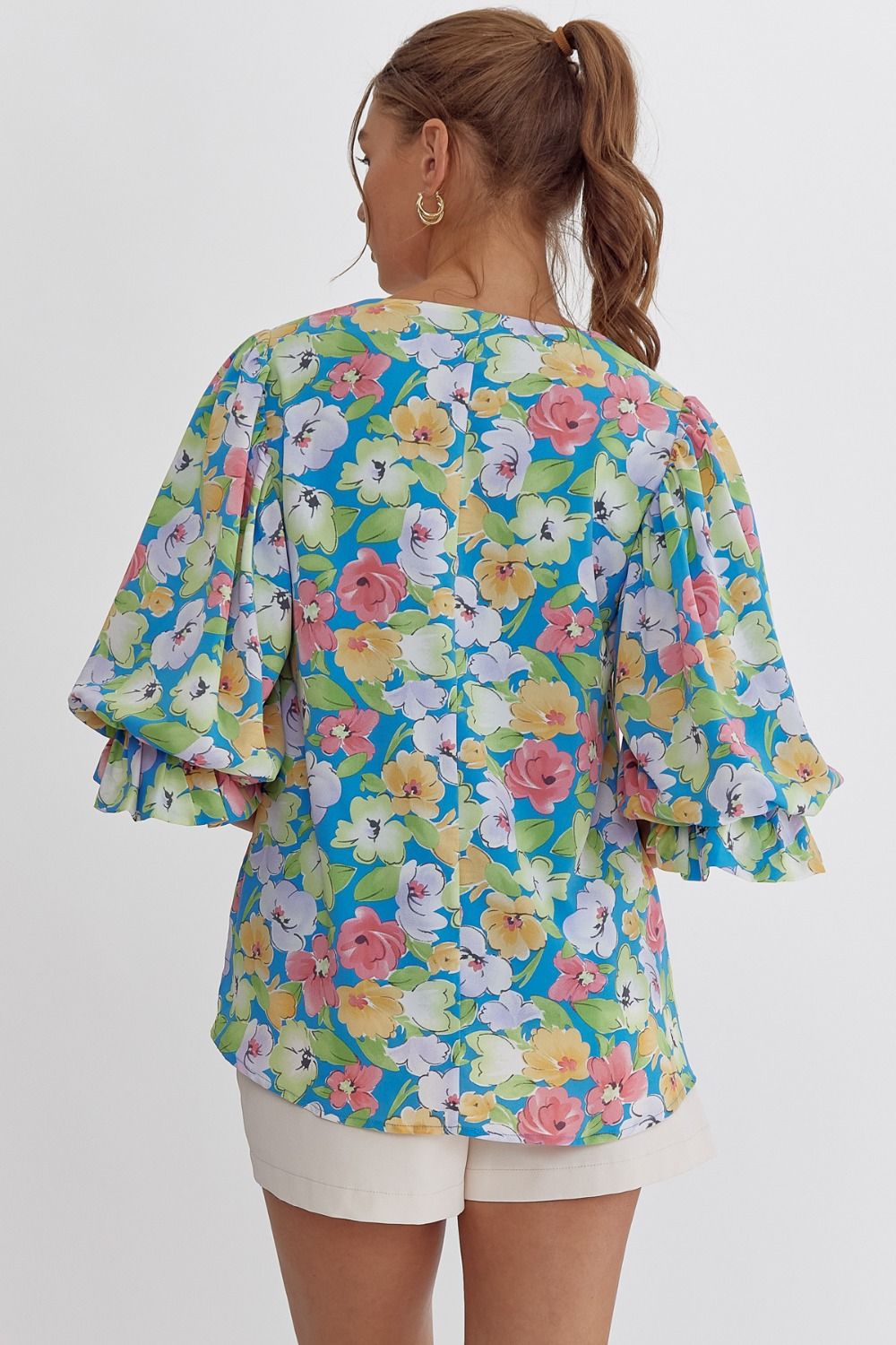 Entro blue floral top