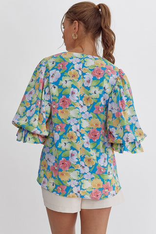 Entro blue floral top