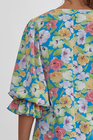 Entro blue floral top