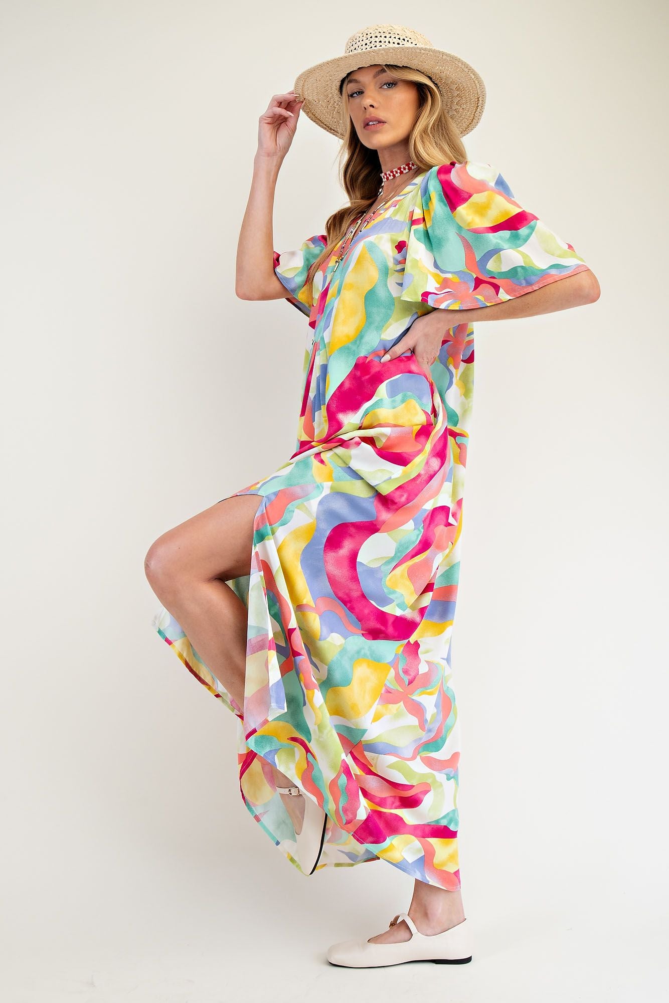 Swirl Print maxi dress