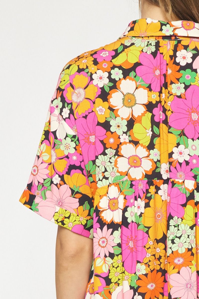 Bright spring floral dress