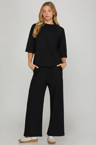 She & Sky Black athleisure pants