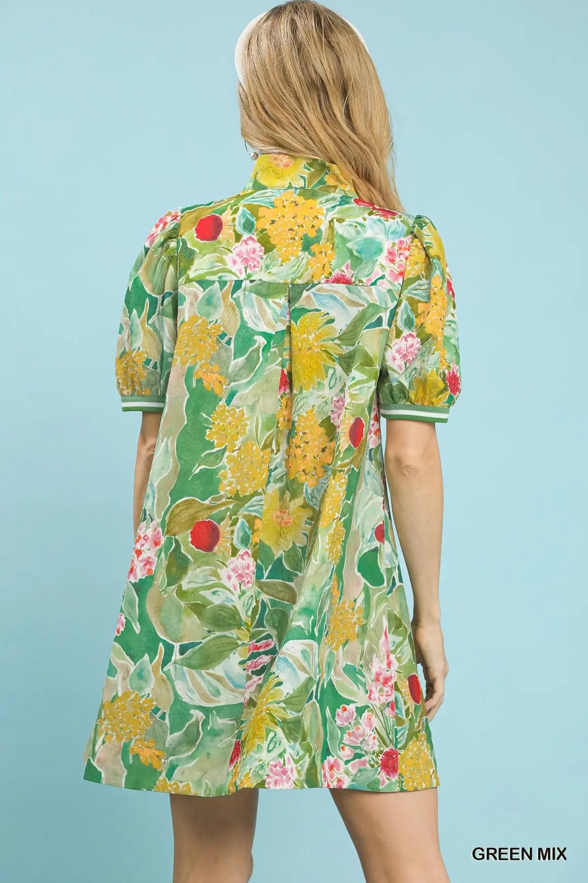 Umgee jacquard bloomscape dress