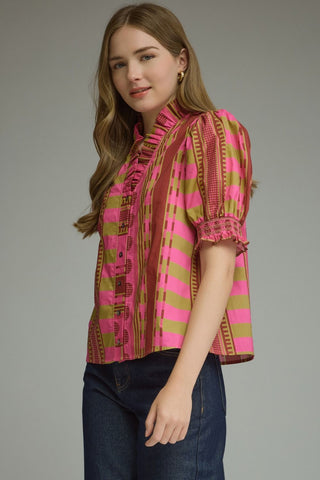 Entro Plum Favorite Print Top
