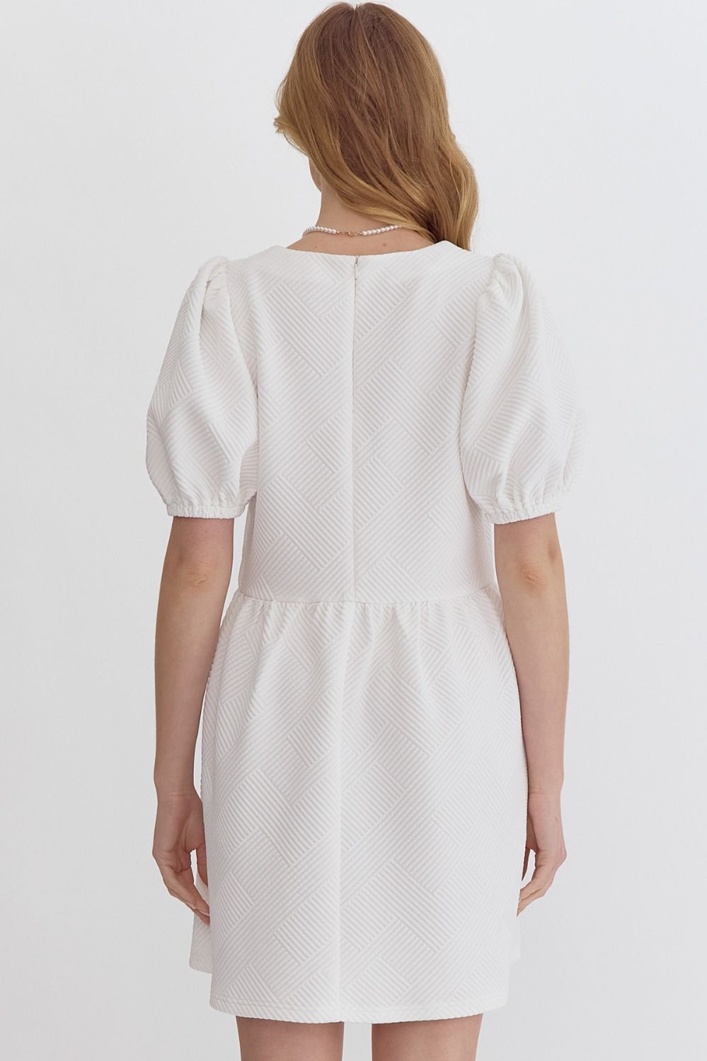 Entro White Square Neck Mini Dress