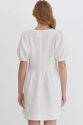 Entro White Square Neck Mini Dress