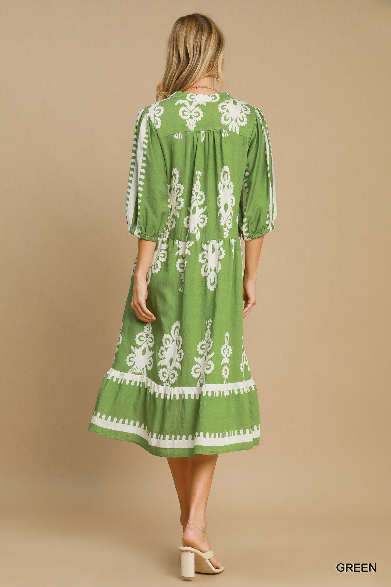 Spring green midi dress