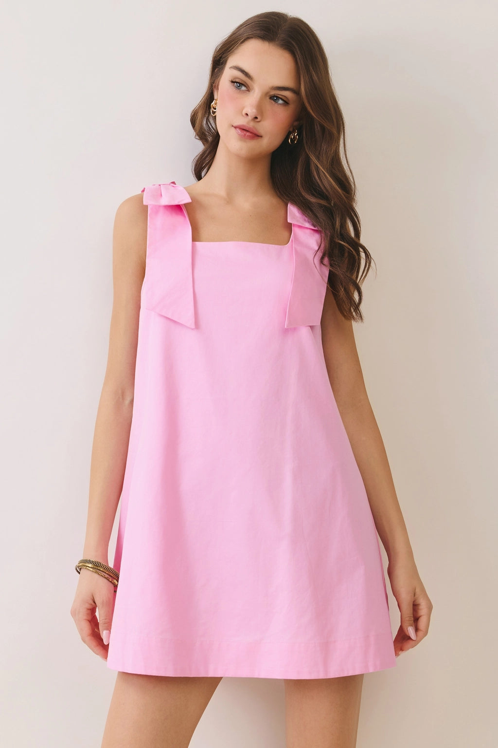 TCEC Pink Bow Detail Flirty Mini Dress