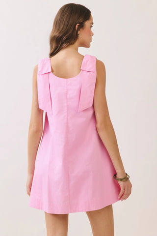TCEC Pink Bow Detail Flirty Mini Dress