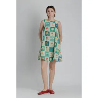 Aureum Green Flower Mini Dress