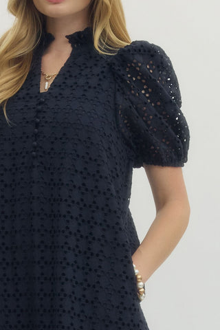 Entro navy lace midi dress