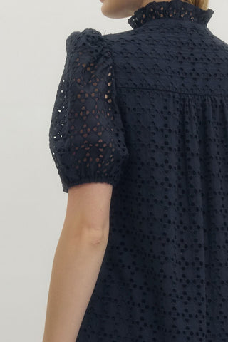 Entro navy lace midi dress