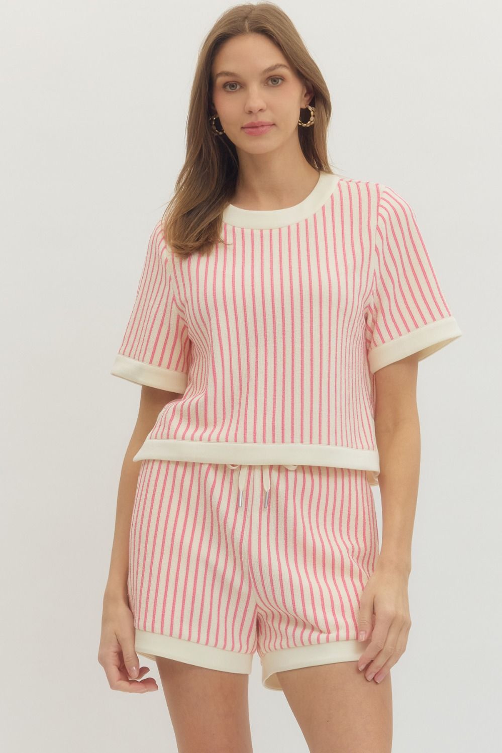 Entro Pink Stripe Lightweight Women’s Top