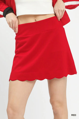 Umgee red scalloped skort