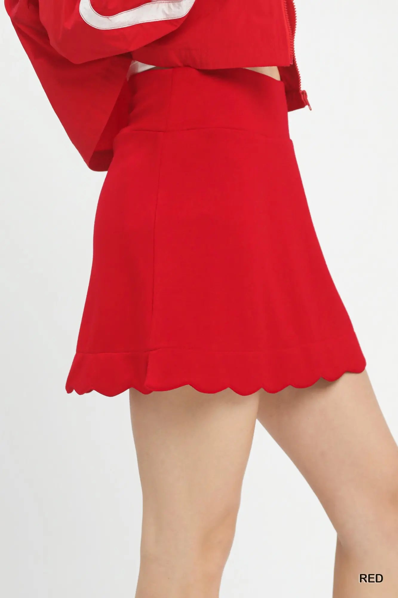 Umgee red scalloped skort