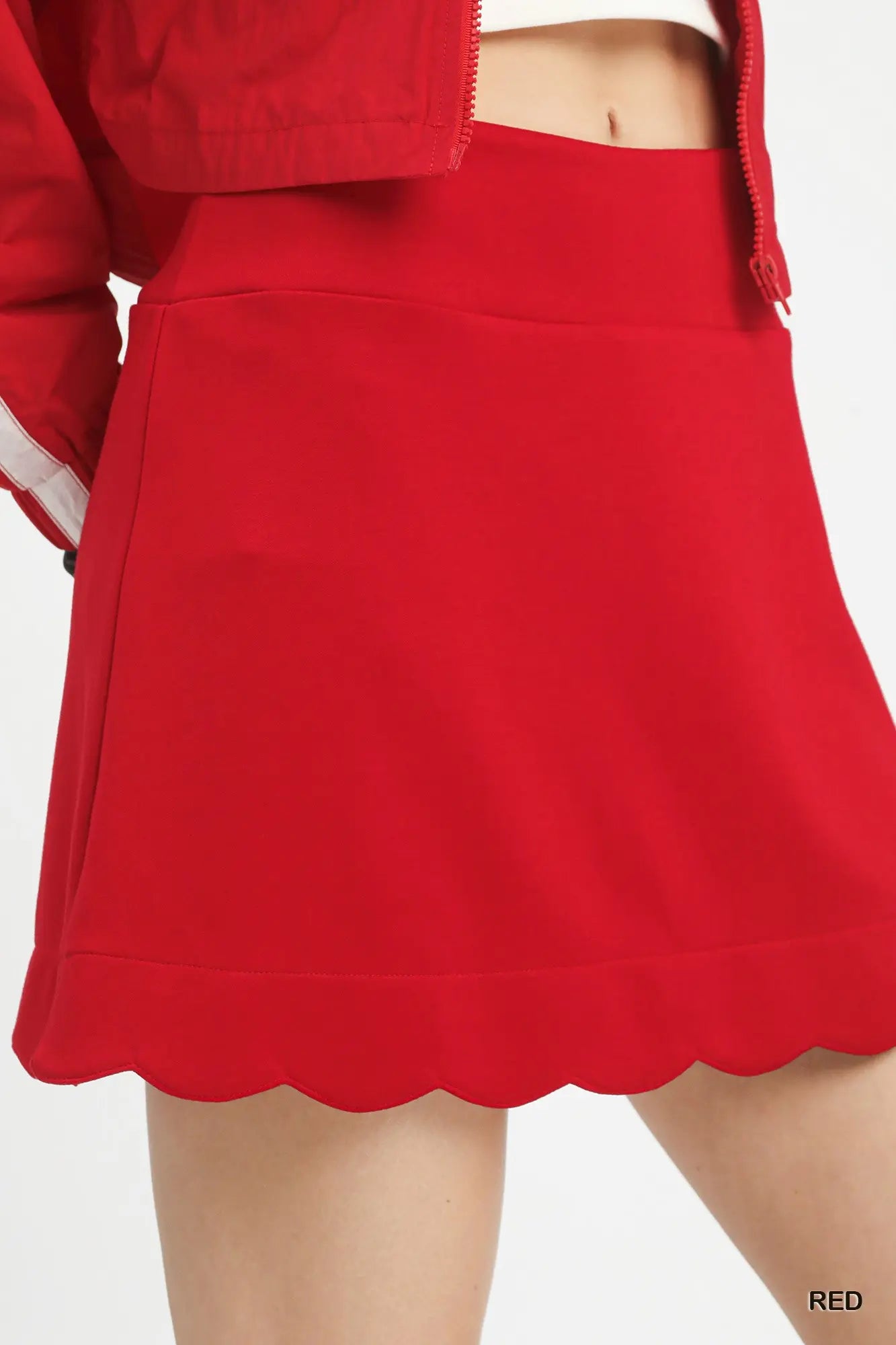 Umgee red scalloped skort