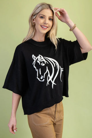 Gigio black Horse Sweater