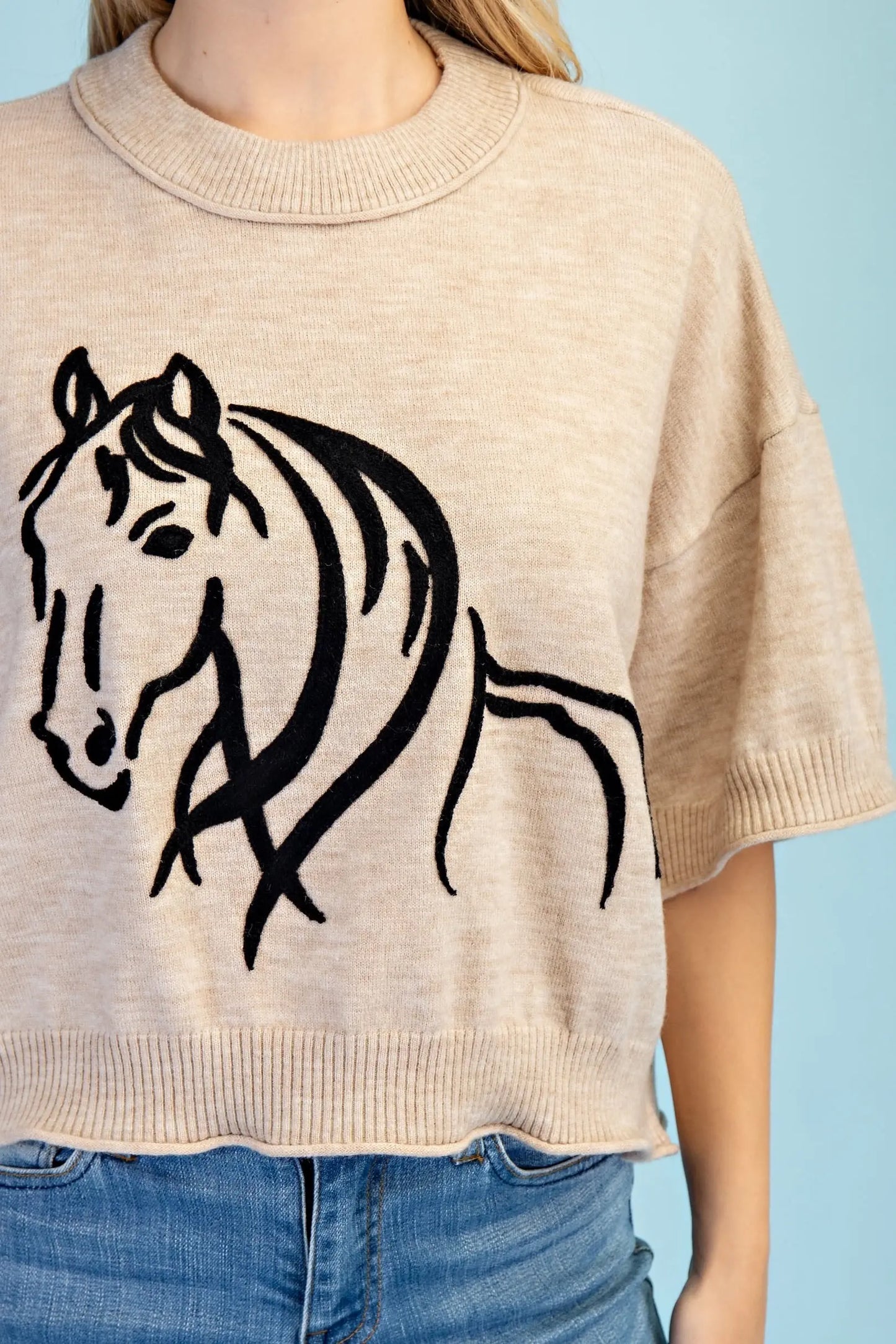 Gigio oatmeal Horse Sweater