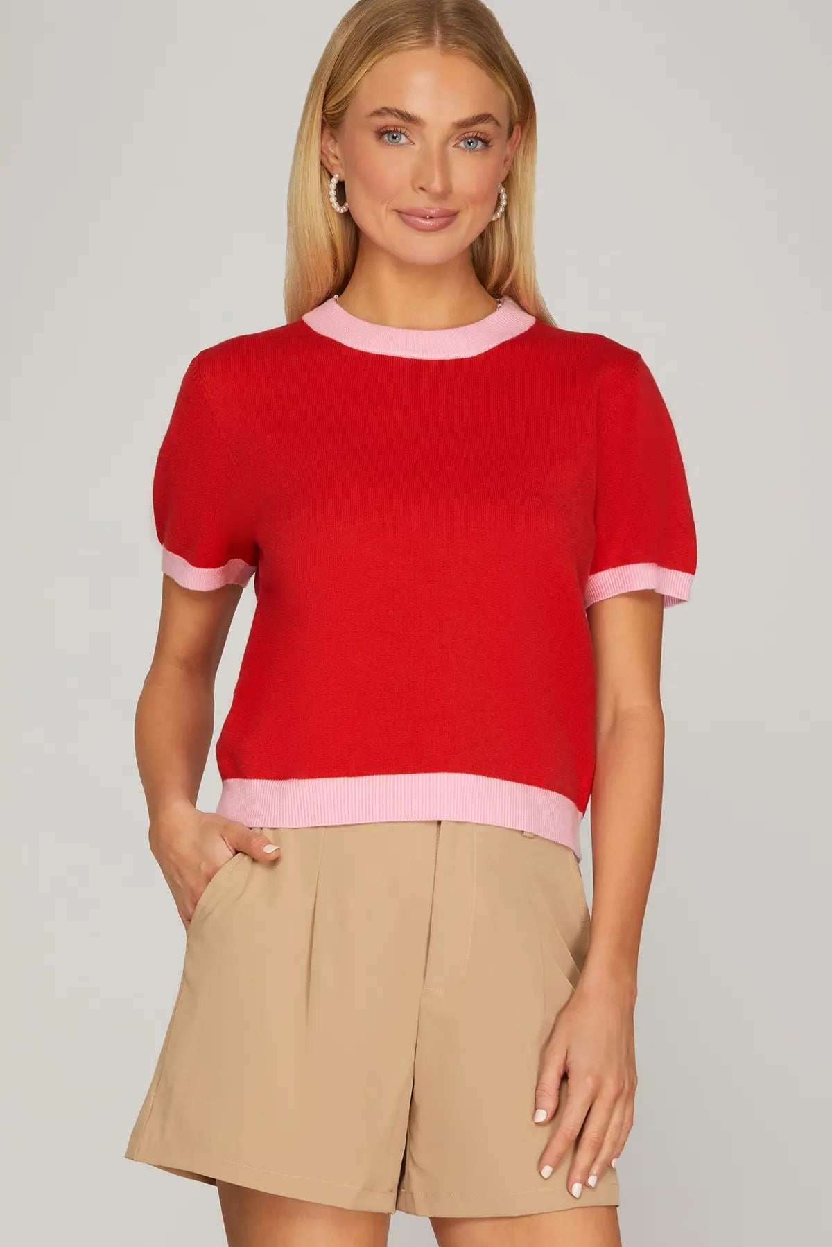 She & Sky Red Sweater