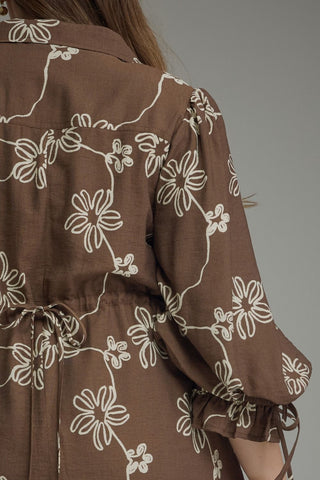 Entro Plus Size Brown Floral Mini Dress