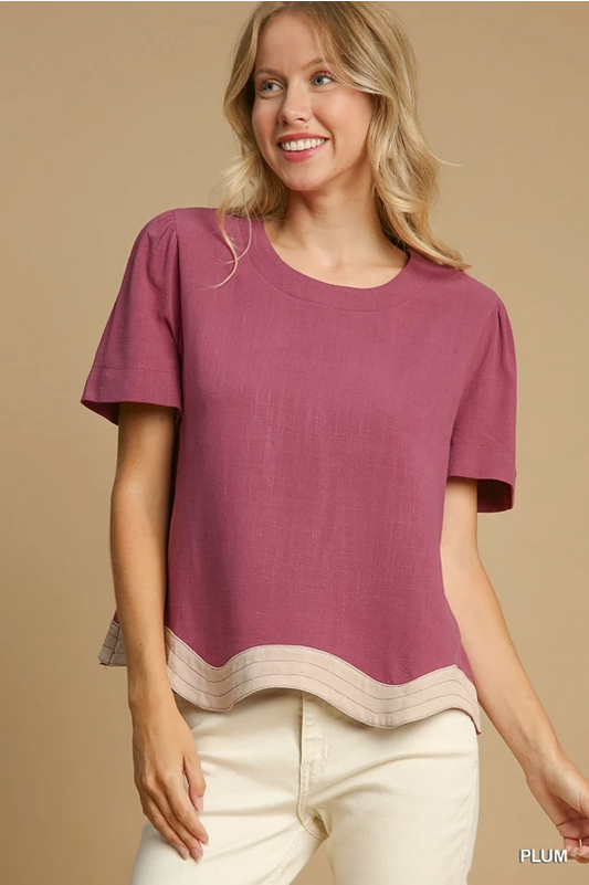 Scalloped hem top
