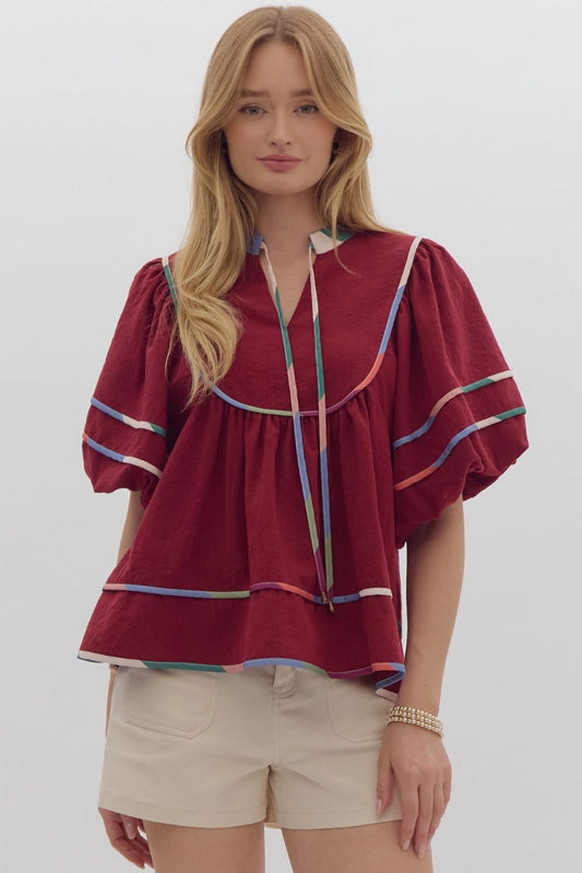 Puff sleeve top