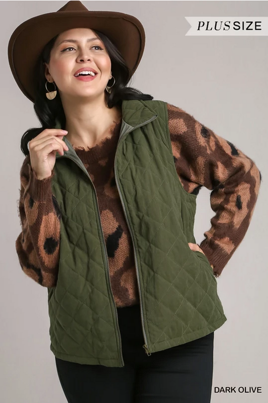 Olive Quilted Vest