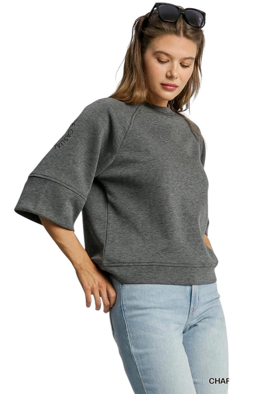 Charcoal sweat top