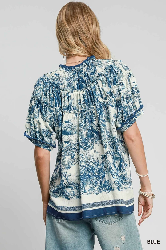 Landscape blue print top