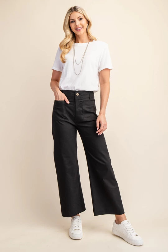 Black cropped pants