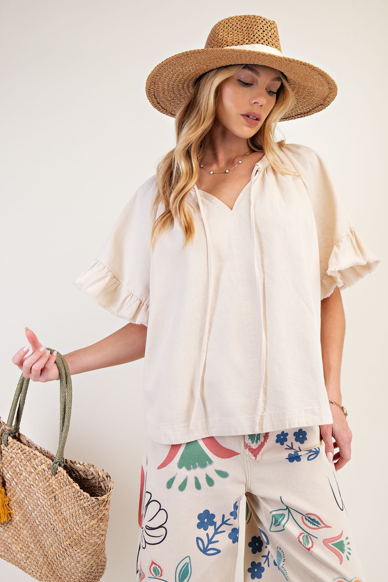 Boho natural top