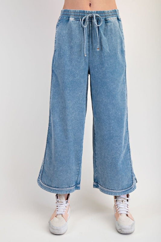 Drawstring denim pants