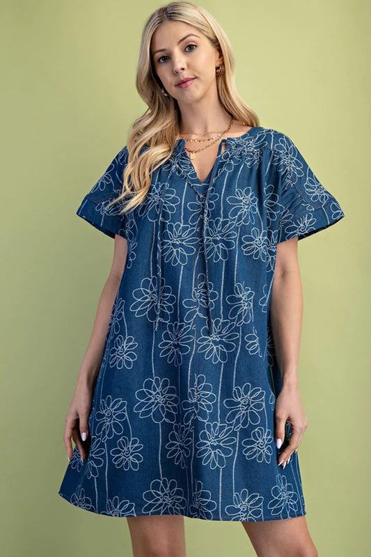 Daisy denim mini dress