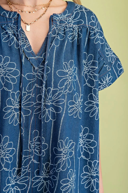 Daisy denim mini dress